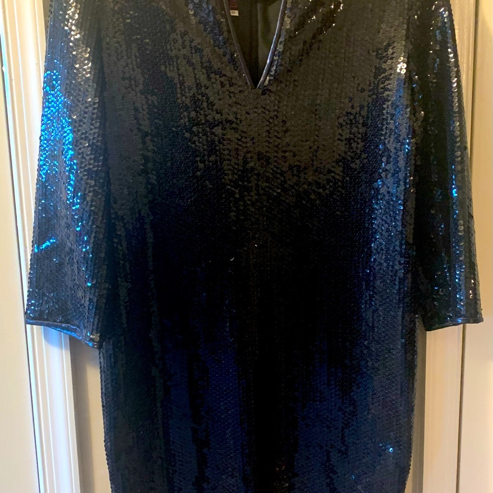 John and Linda Platt sequined black dress. Size Small.